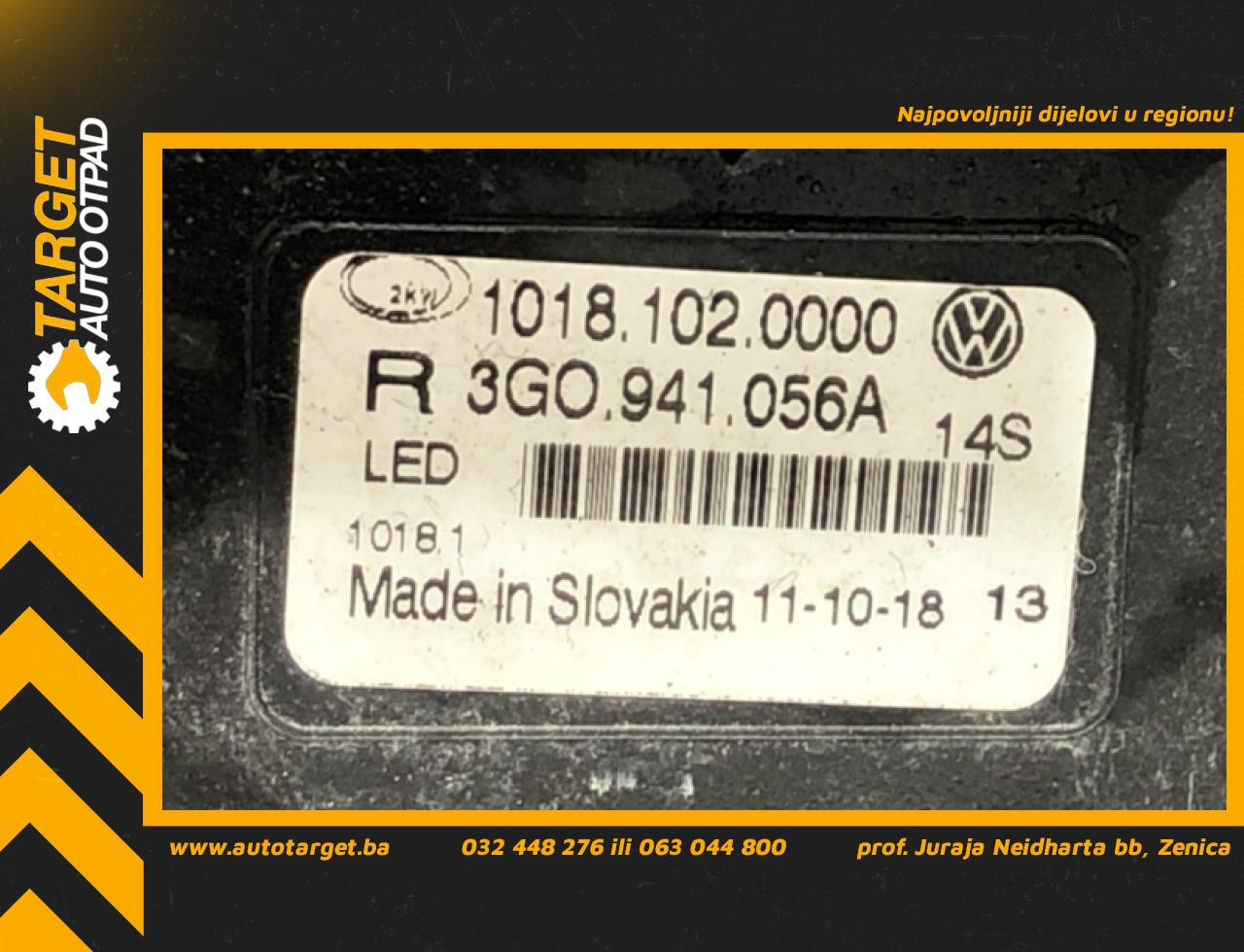 DIJELOVI DNEVNO SVJETLO VW PASSAT B8 > 14-19 3G0941056A