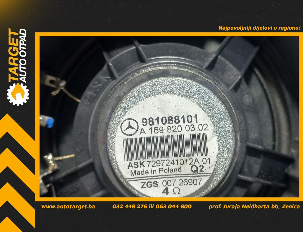 DIJELOVI ZVUCNIK MERCEDES A KLASA (W169) > 04-07 A1698200302