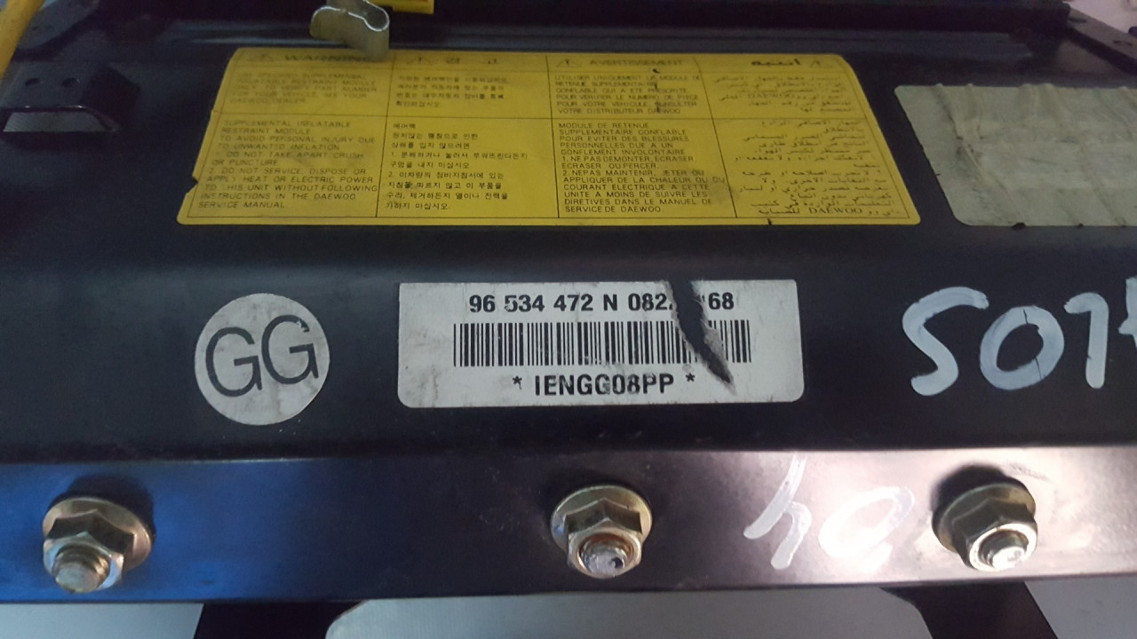 AIRBAG SUVOZACA CHEVROLET/DAEWOO KALOS > 02-06 96534472