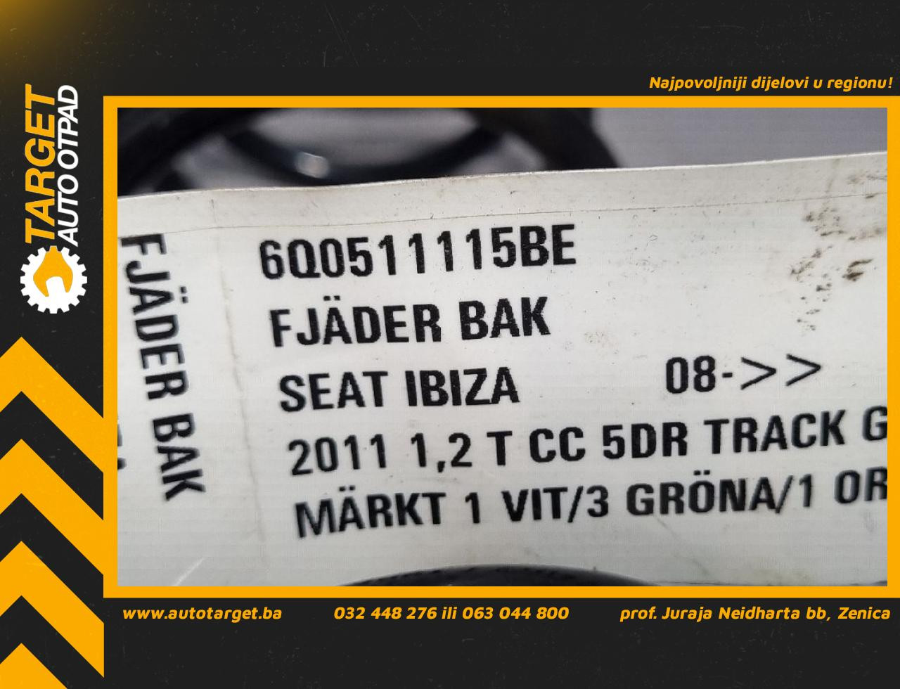 DIJELOVI OPRUGA AMORTIZERA SEAT IBIZA > 08-12 6Q0511115BE