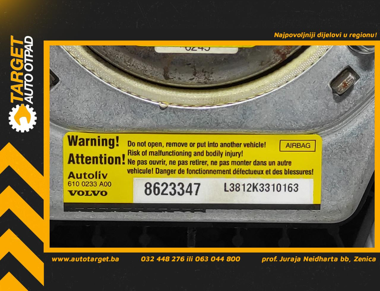 DIJELOVI AIRBAG VOLANA VOLVO S40/V50 > 04-07 1.6 8623347