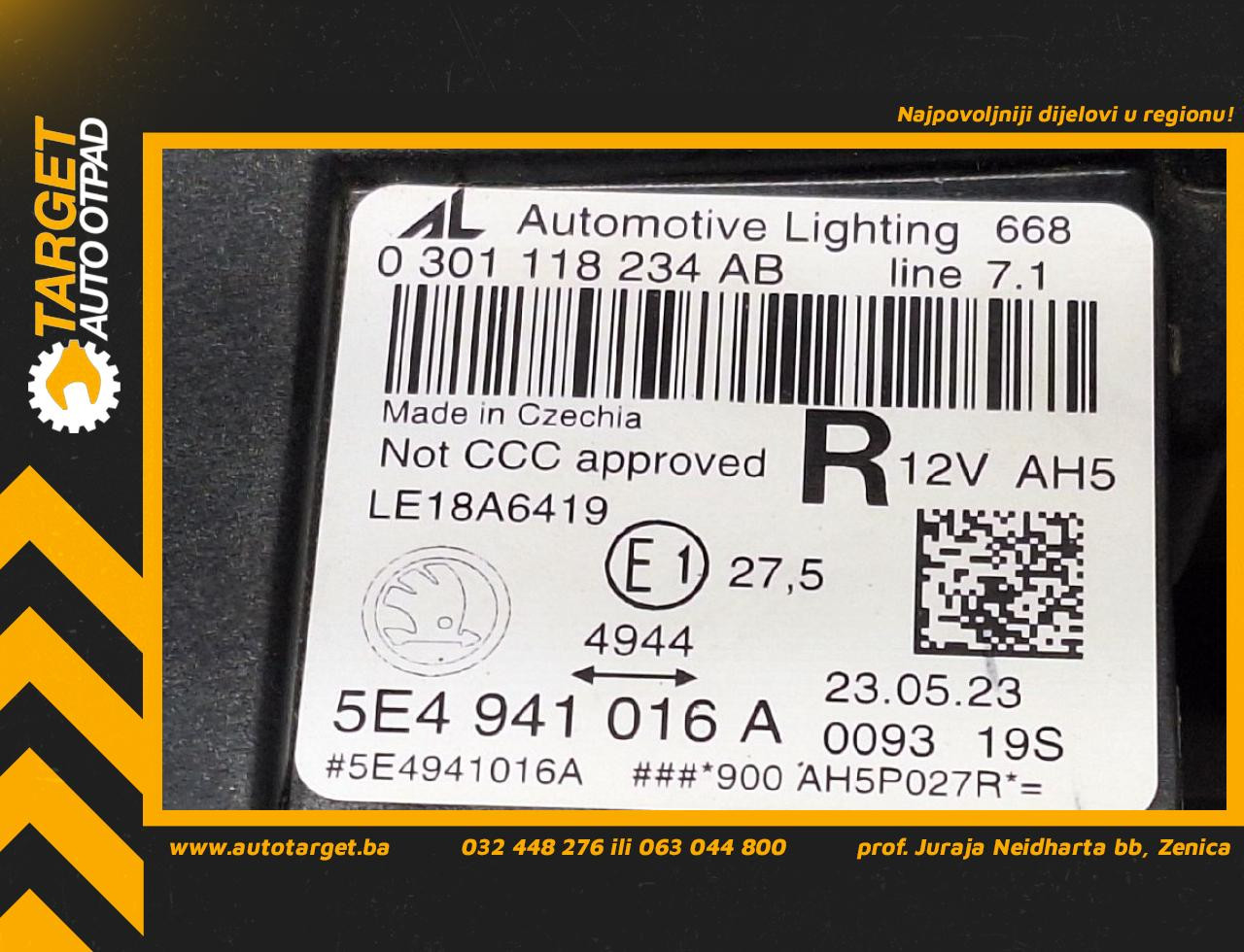 DIJELOVI FAR SKODA OCTAVIA > 19- 5E4941016A