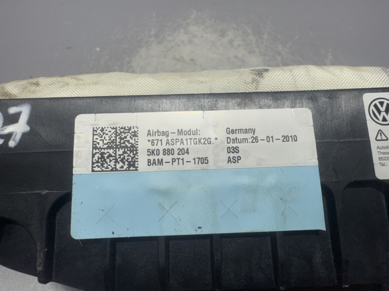 AIRBAG SUVOZACA VW GOLF 6 > 08-12 5K0880204