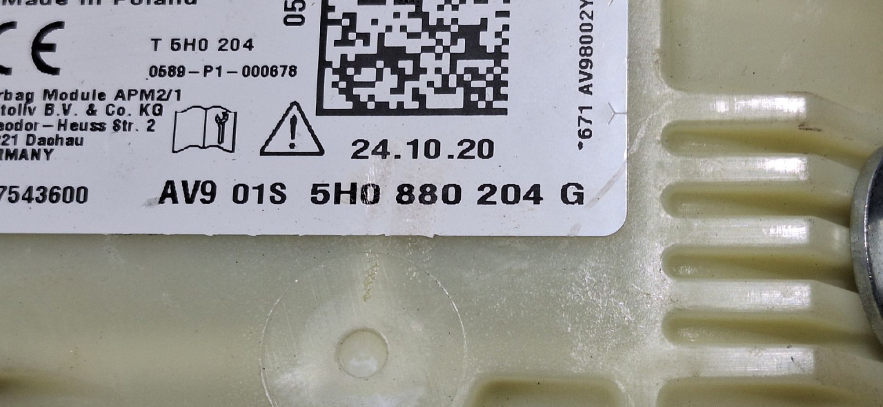 AIRBAG SUVOZACA VW GOLF 8 > 19- 5H0880204G