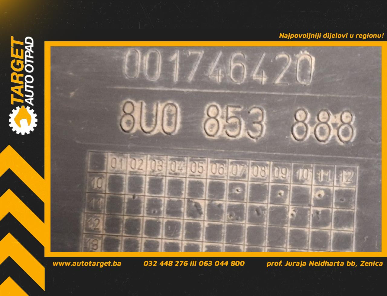 DIJELOVI UNUTRASNJI BLATOBRAN VW TIGUAN > 11-15 2.0 8U0853888
