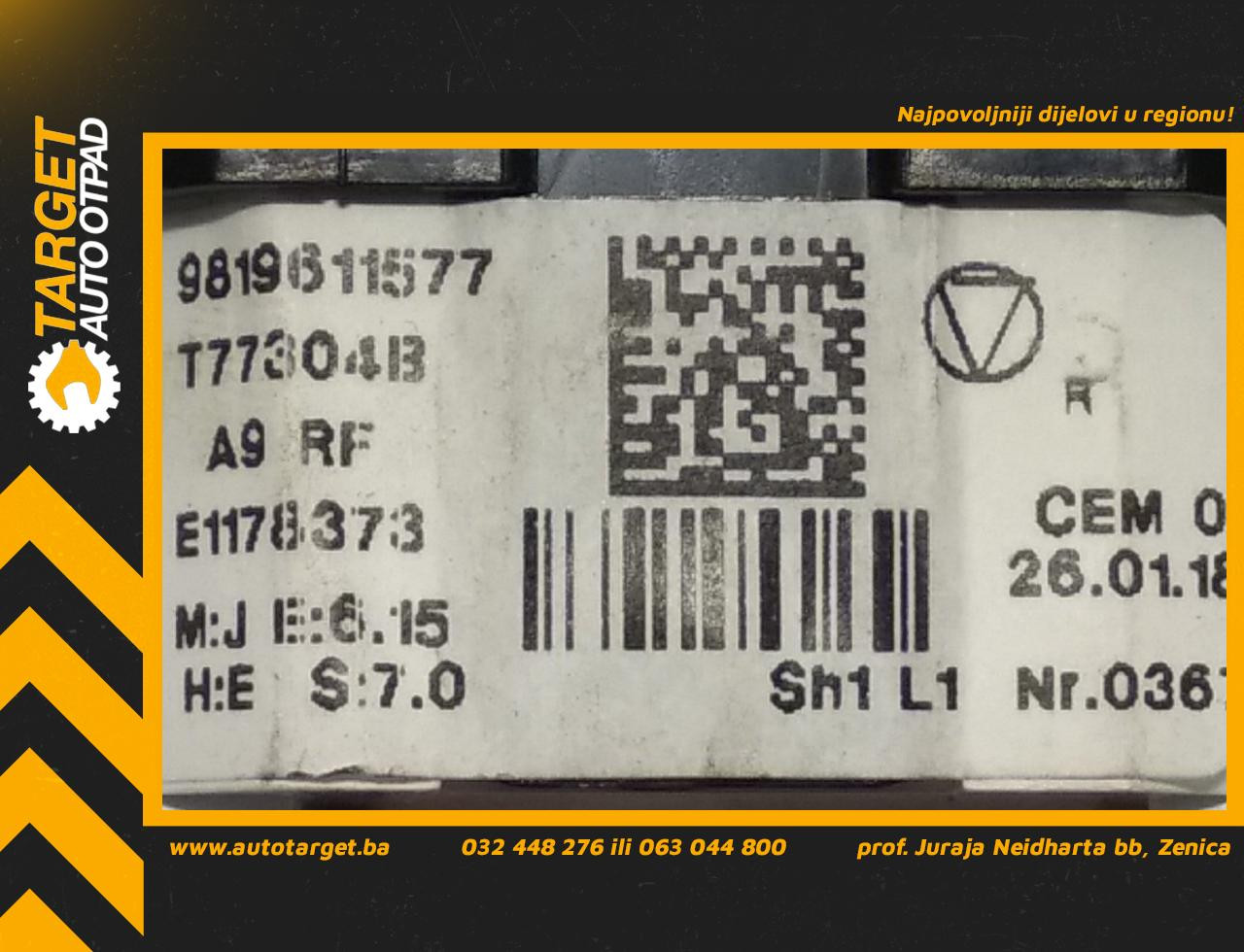 DIJELOVI PREKIDACI KLIME PEUGEOT 208 > 15-19 9819611577