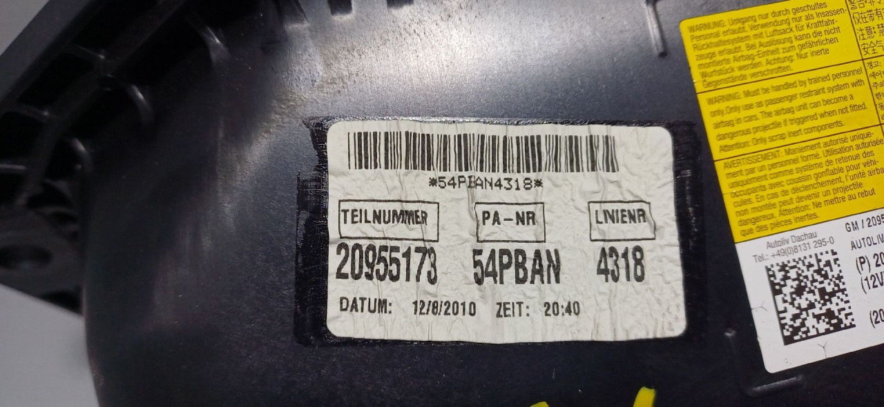 DIJELOVI AIRBAG SUVOZACA OPEL INSIGNIA > 09-13 2.0 20955173