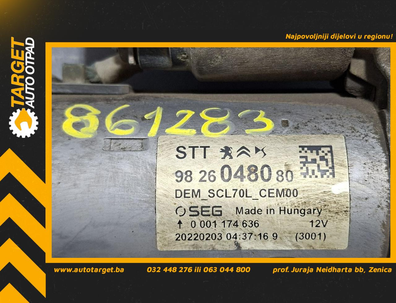 DIJELOVI ALNASER CITROEN JUMPER > 14- 2.2  9826048080