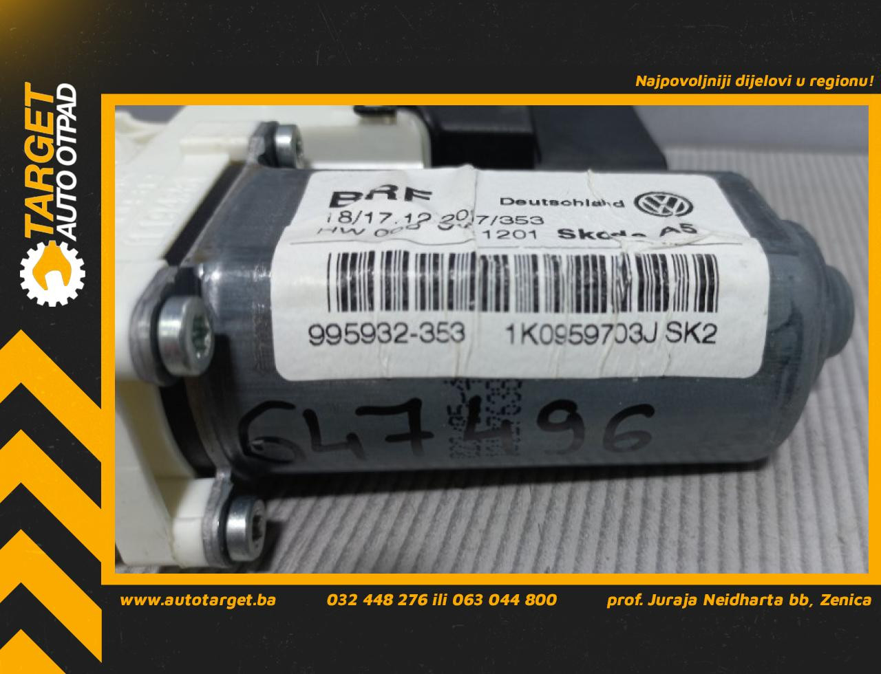 MOTORIC PODIZACA STAKLA SKODA OCTAVIA > 04-08 1K0959703J