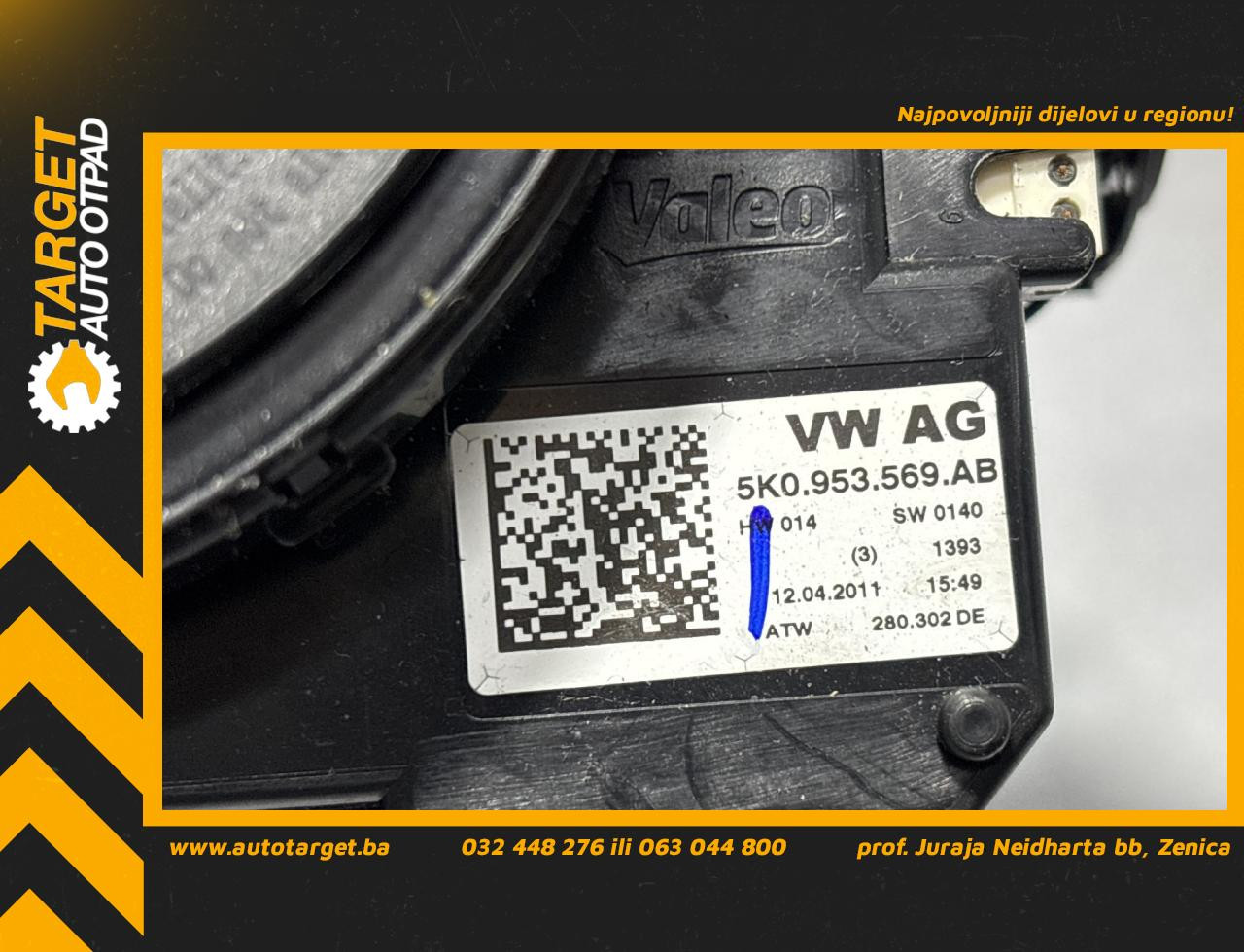 DIJELOVI SPULA VOLANA VW TIGUAN > 11-15 2.0 5K0953569