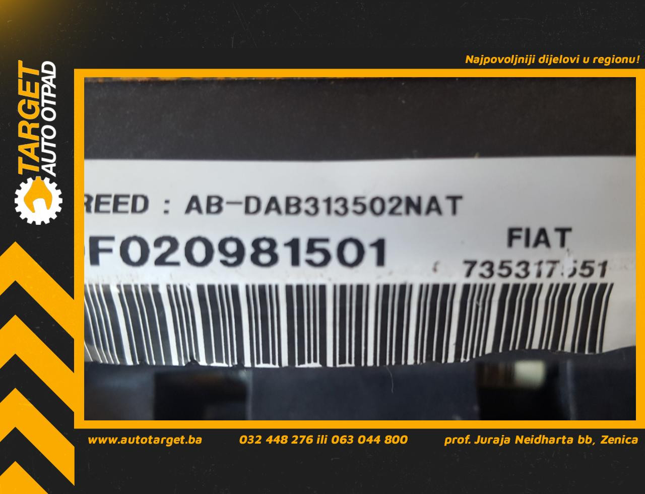 DIJELOVI AIRBAG VOLANA FIAT STILO > 01-10 735317551