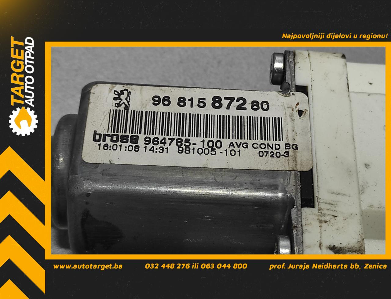 MOTORIC PODIZACA STAKLA PEUGEOT 307 > 05-09 9681587280
