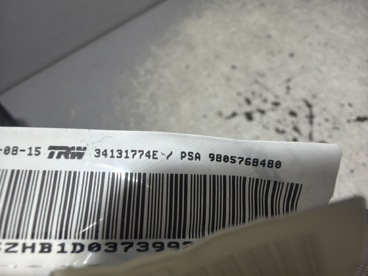DIJELOVI KROVNI AIRBAG PEUGEOT 308 > 13-17 9805768480