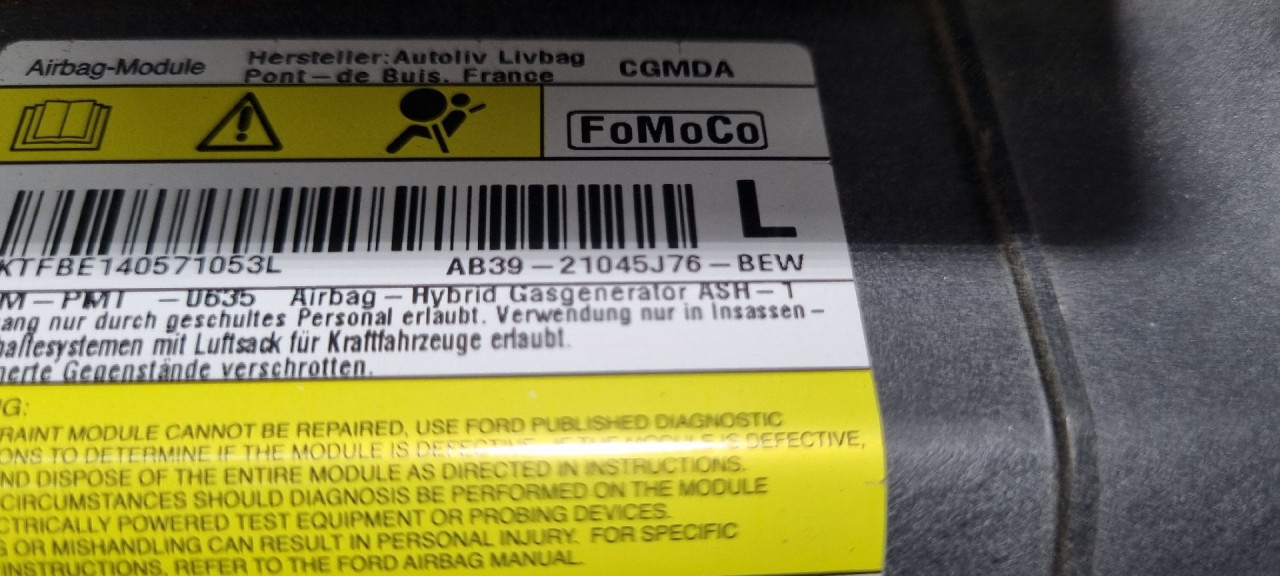AIRBAG NOGU FORD RANGER > 16- AB3921045J76