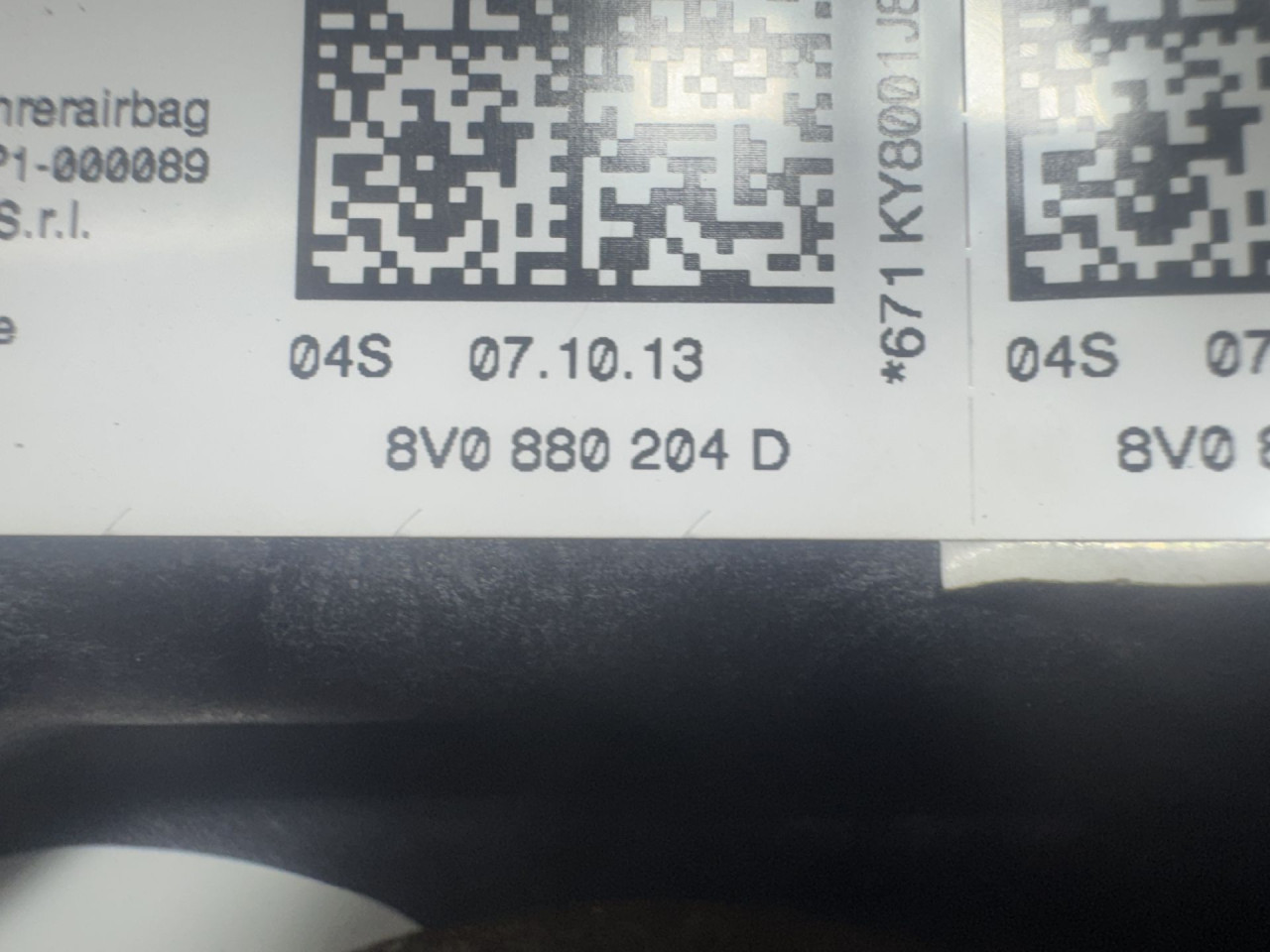 AIRBAG SUVOZACA AUDI A3 (8V1/8VA) > 12-16 8V0880204D