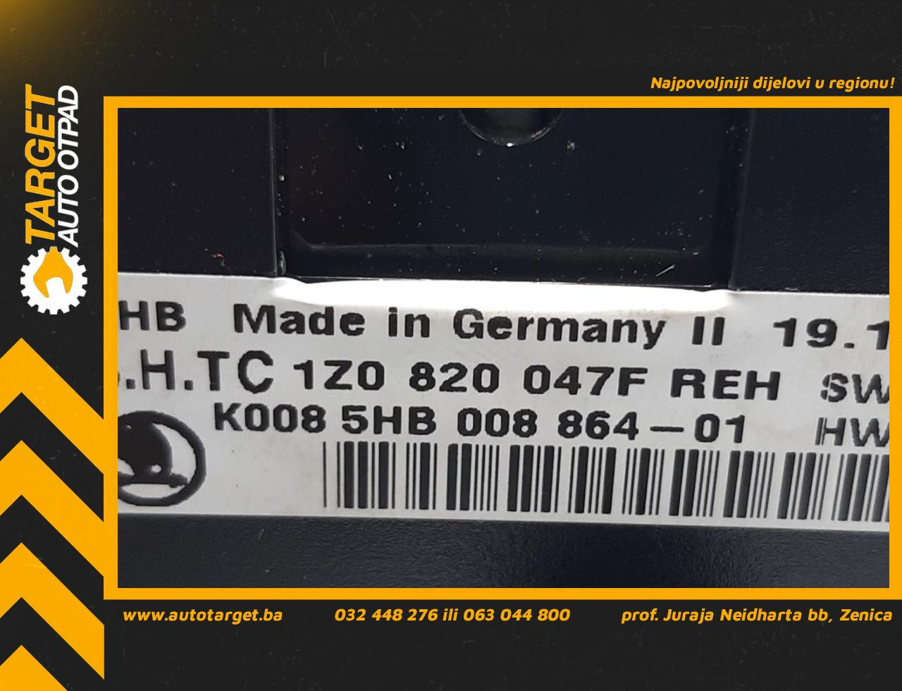 DIJELOVI PREKIDACI KLIME SKODA OCTAVIA > 04-08 1Z0820047F