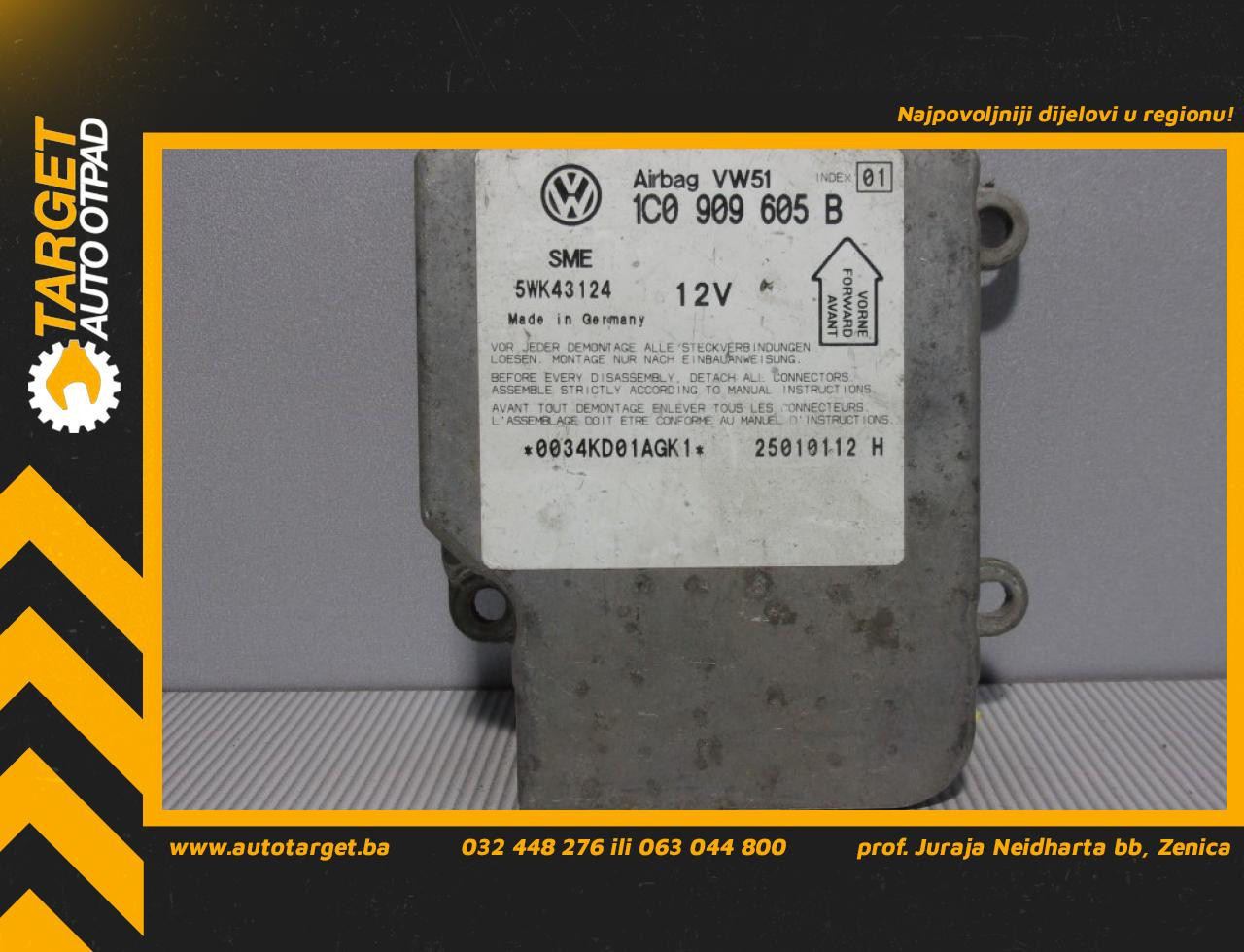 DIJELOVI ELEKTRONIKA AIRBAGA VW PASSAT B5 > 00-05 1C0909605B