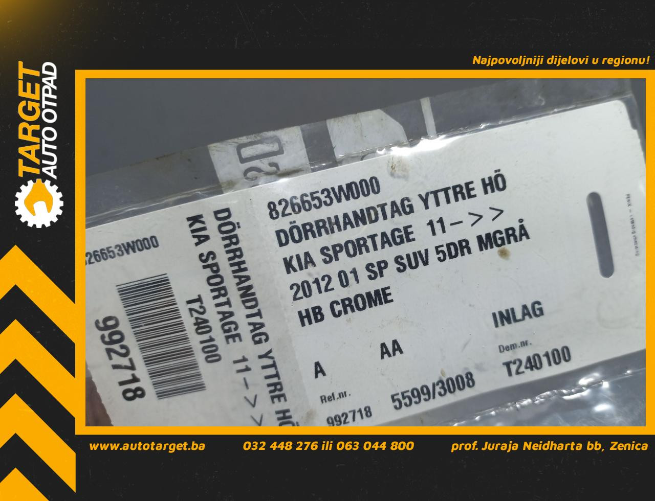 DIJELOVI RUCKA VRATA KIA SPORTAGE > 11-15 826653W000
