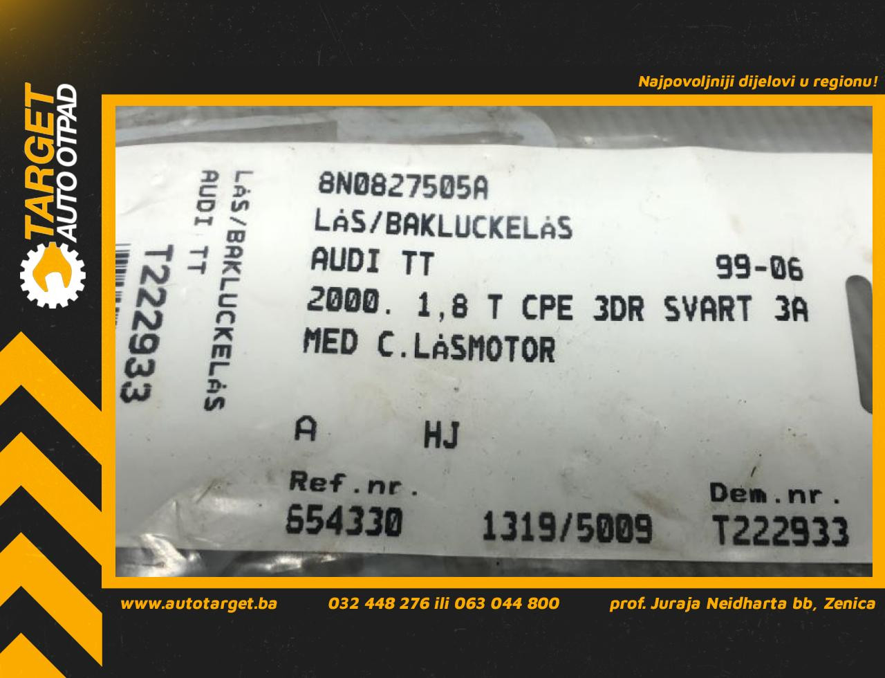 DIJELOVI BRAVA GEPEKA AUDI TT (8N) > 98-06 8N0827505A
