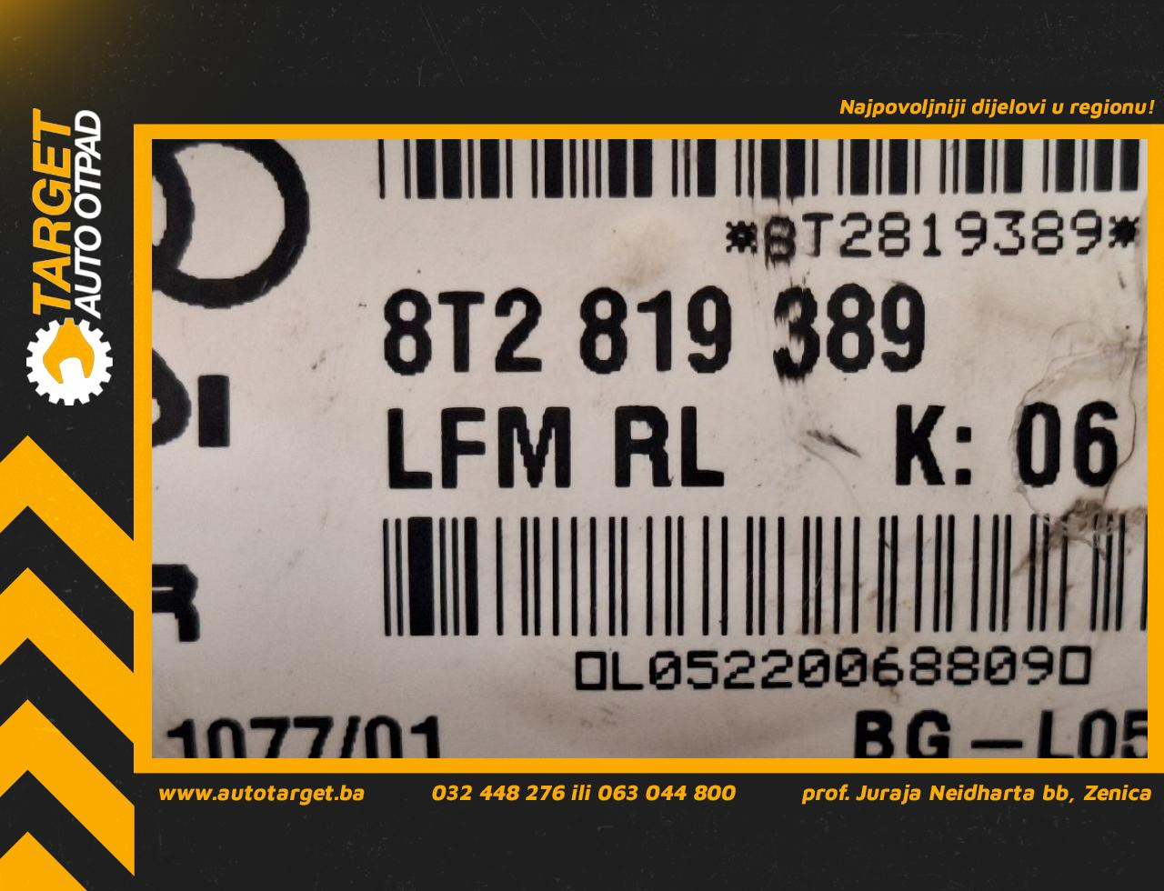 DIJELOVI USMJERIVAC ZRAKA AUDI A4 (B8) > 12-15 2.0 8T2819389