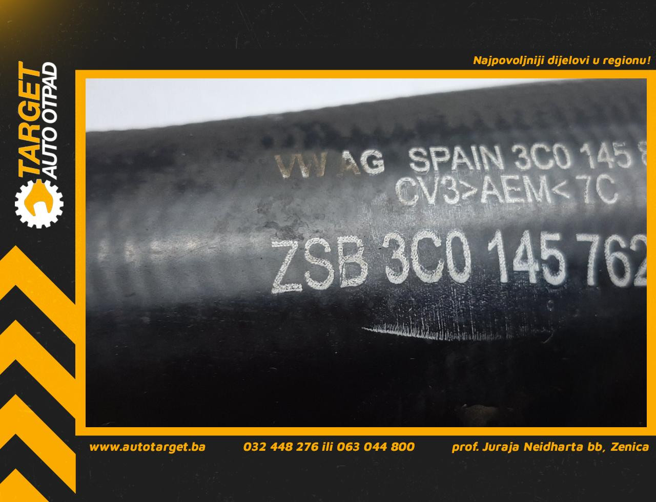 DIJELOVI CRIJEVO TURBINE SKODA SUPERB > 02-08 3C0145762