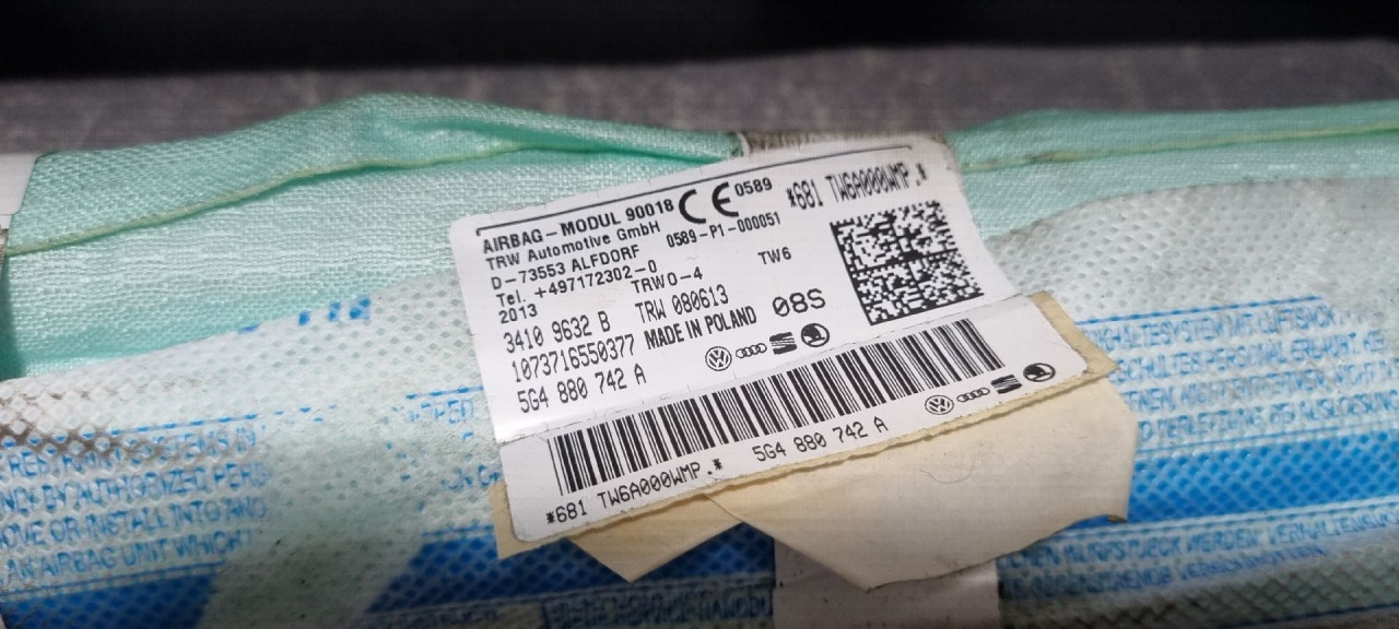 KROVNI AIRBAG VW GOLF 7 > 12-16 5G4880742A