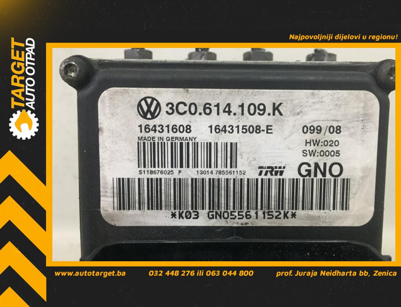 ABS ELEKTRONIKA VW PASSAT B6 > 05-10 VW054041 3C0614109K