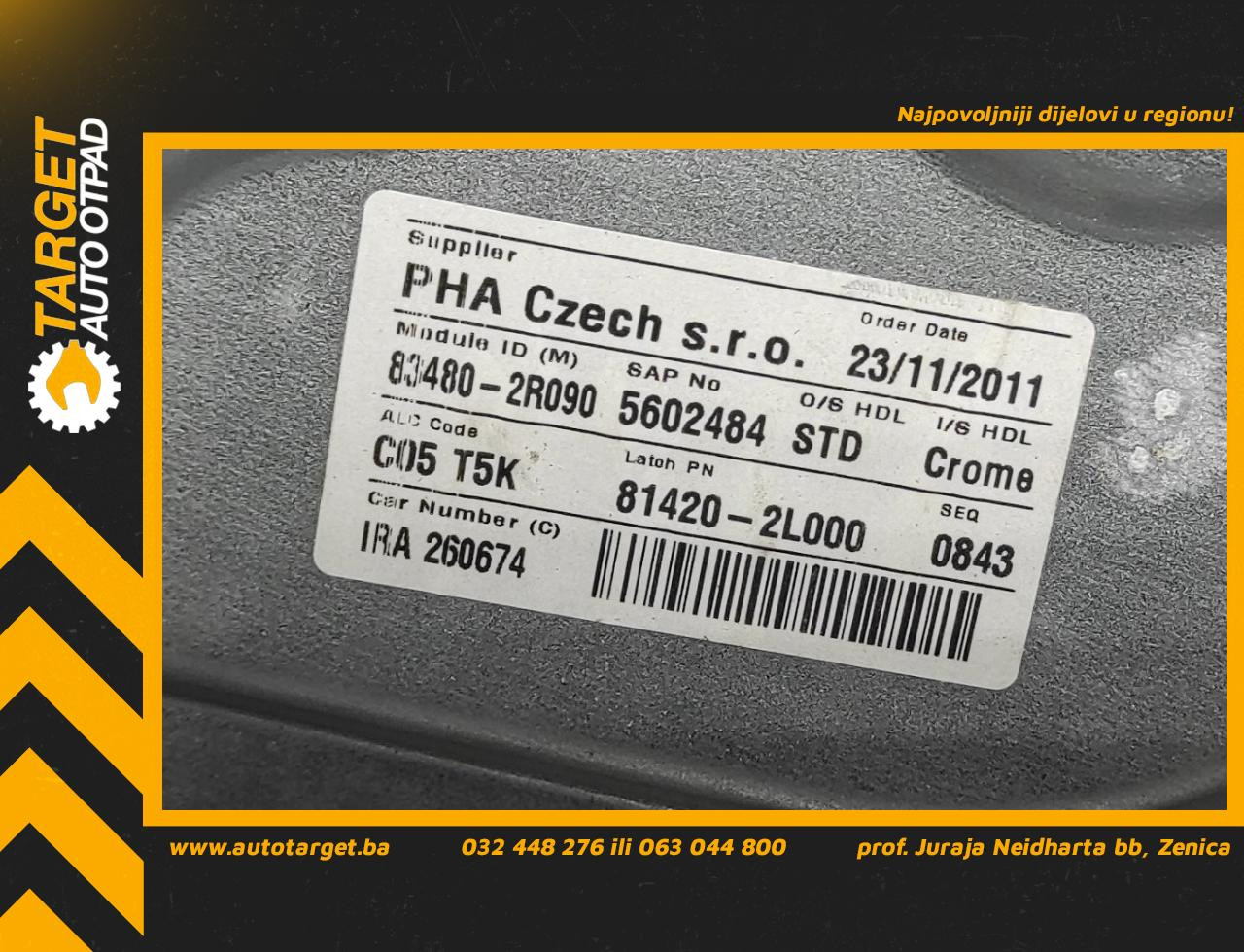 ELEKTRO PODIZAC STAKLA HYUNDAI I30 > 10-12 83480-2R090