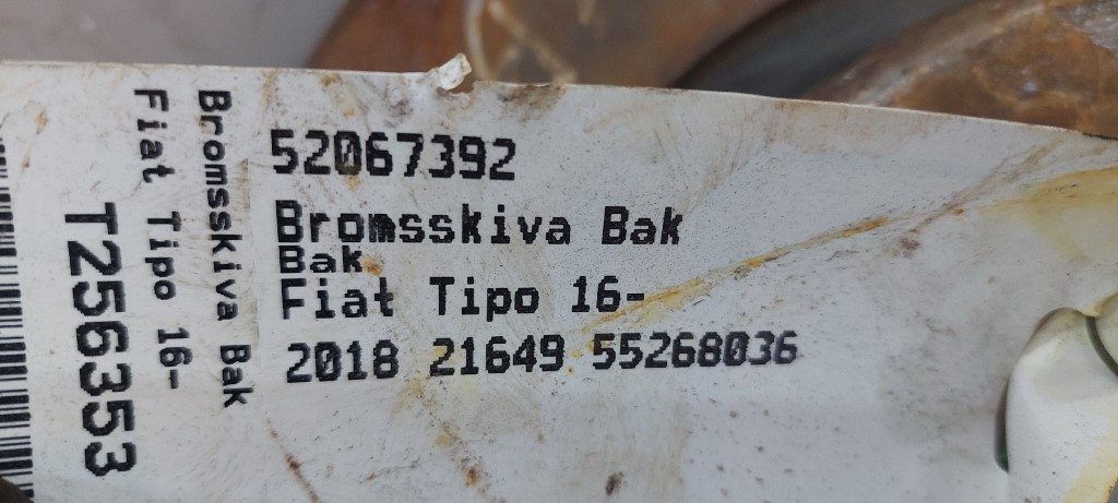 DIJELOVI KOCIONI DISK FIAT TIPO > 15- 52067392