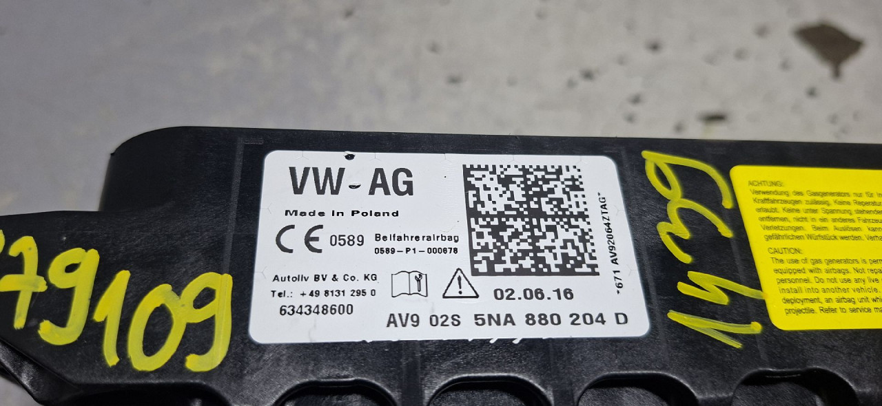 DIJELOVI AIRBAG SUVOZACA VW TIGUAN > 16-20 2.0 5NA880204D