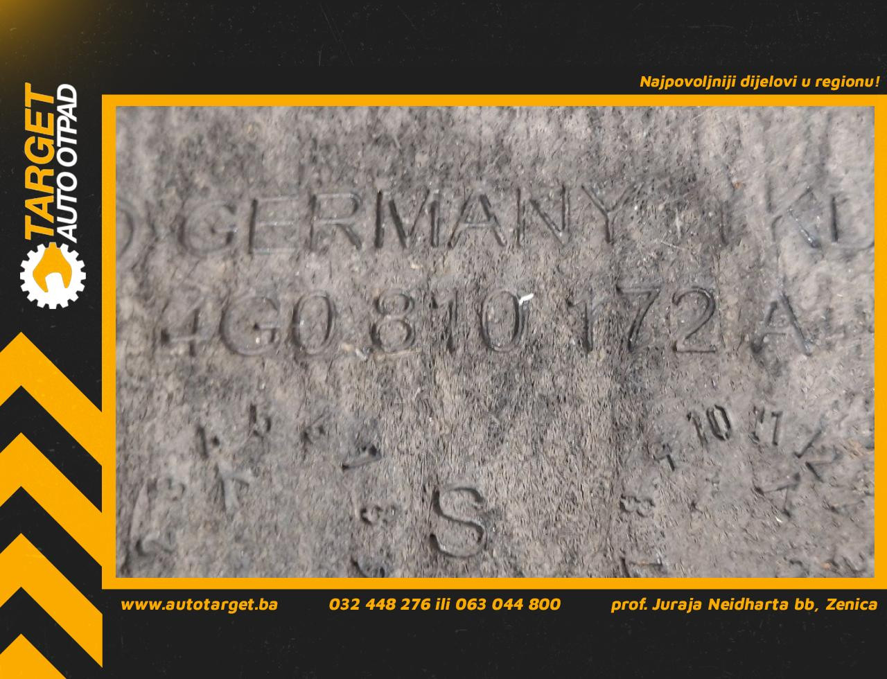 DIJELOVI UNUTRASNJI BLATOBRAN AUDI A6 4G > 14-18 3.0 4G0810172A