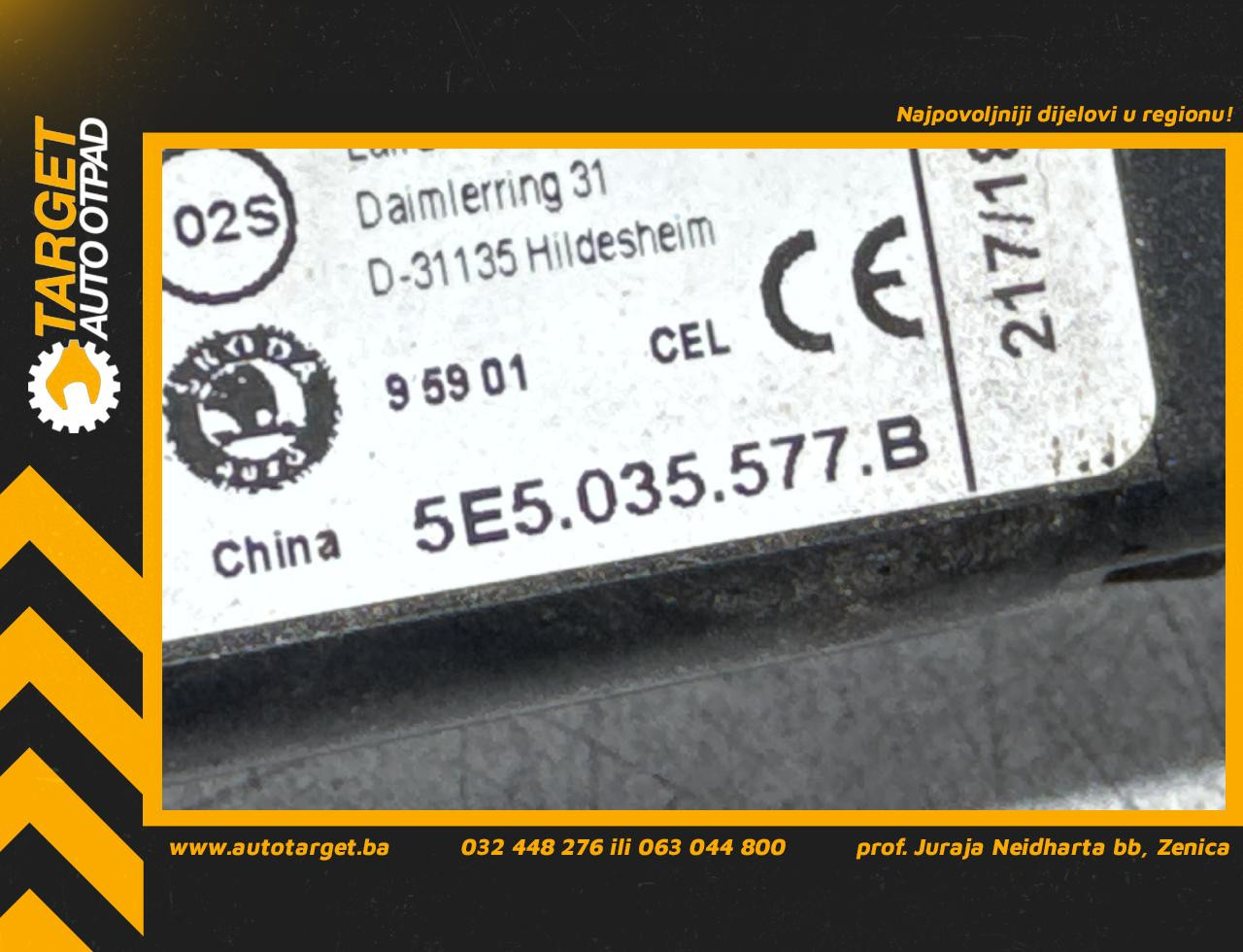 DIJELOVI ANTENA SKODA KAROQ > 17- 1.6 5E5035577B