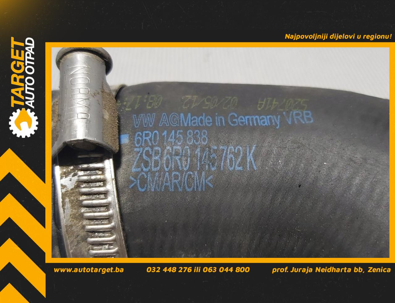 DIJELOVI CRIJEVO INTERKULERA VW POLO > 09-14 1.6 6R0145762K