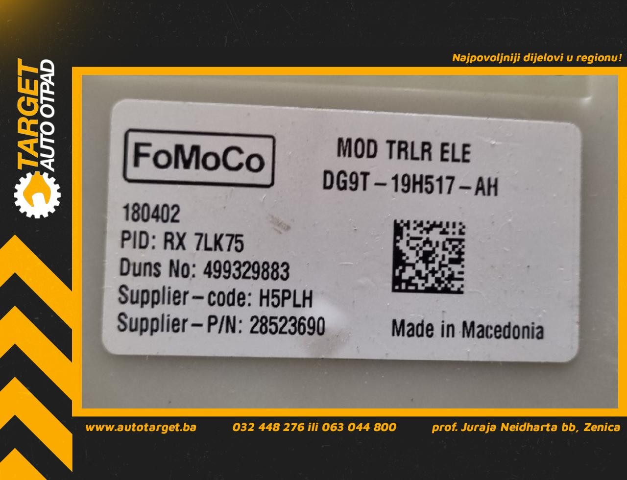 DIJELOVI ELEKTRONIKA MODUL FORD RANGER > 16- 2.2 DG9T19H517AH