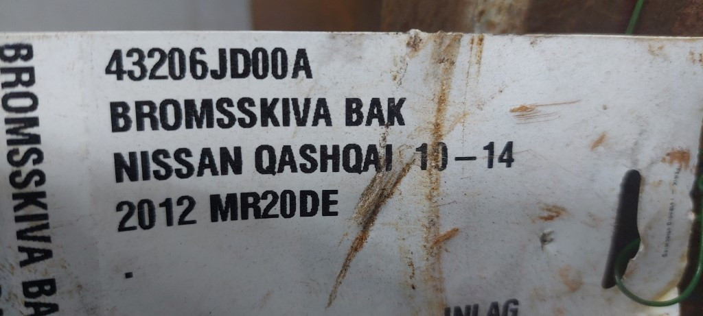 KOCIONI DISK NISSAN QASHQAI > 10-13 43206JD00A