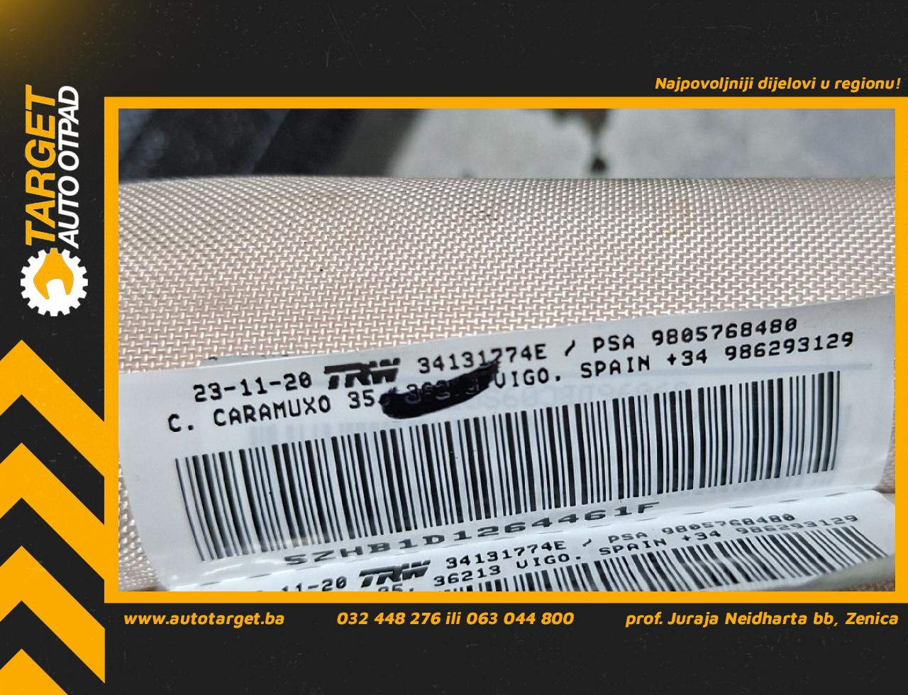 DIJELOVI KROVNI AIRBAG PEUGEOT 308 > 17-21 1.5 9805768480