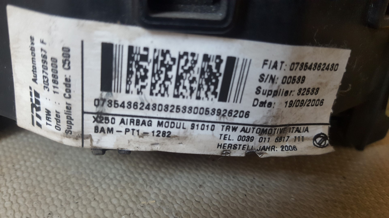 AIRBAG VOLANA FIAT DUCATO > 06-14 07854862480