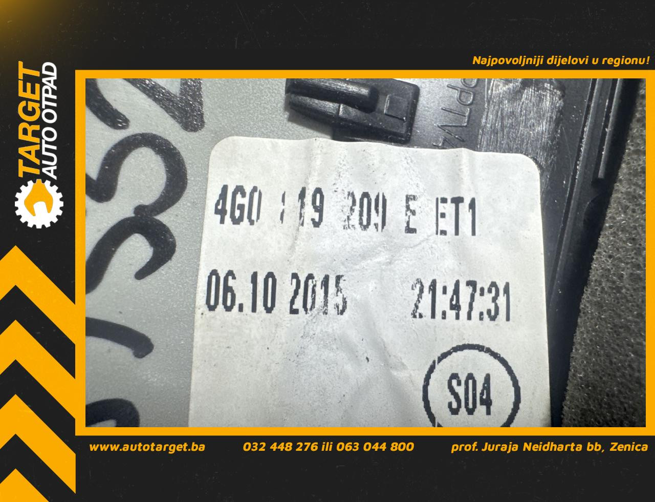 DIJELOVI RESETKA VENTILACIJE AUDI A6 4G > 14-18 2.0 4G0819209E