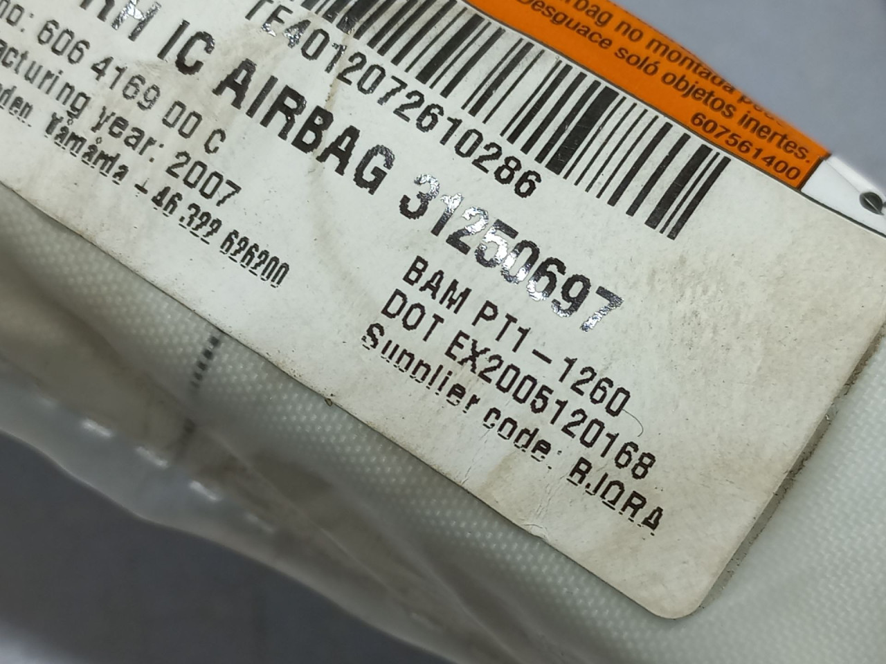 DIJELOVI KROVNI AIRBAG VOLVO V70 > 08-11 31250697