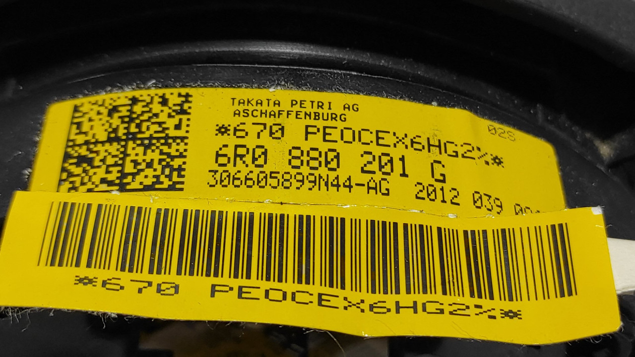 DIJELOVI AIRBAG VOLANA VW POLO > 09-14 6R0880201G