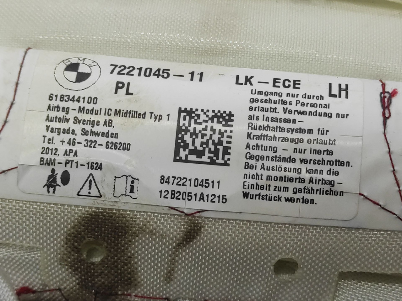KROVNI AIRBAG BMW SERIJA 1 (F20/F21) > 11-15 7221045