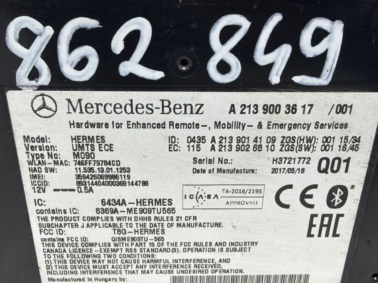 ELEKTRONIKA MODUL MERCEDES E KLASA (W213/S213) > 16-23 A213900361
