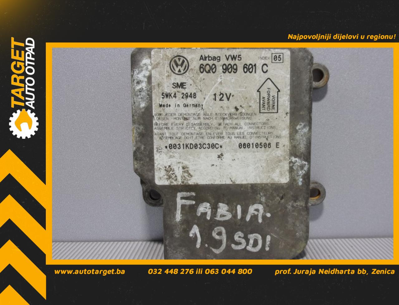 ELEKTRONIKA AIRBAGA SKODA FABIA > 00-04 6Q0909601C