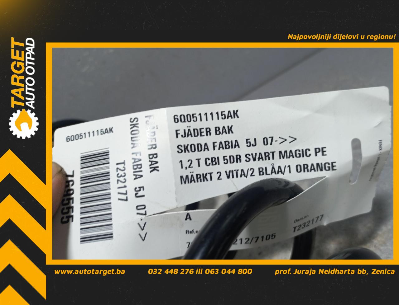 DIJELOVI OPRUGA AMORTIZERA SKODA FABIA > 07-10 6Q0511115AK