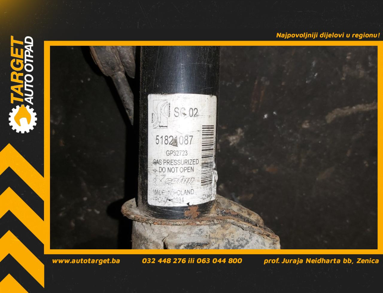 DIJELOVI AMORTIZER FIAT QUBO > 08-16 1.3 51821087