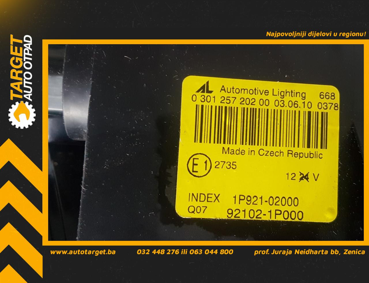 DIJELOVI FAR KIA VENGA > 10-15 1P92102000