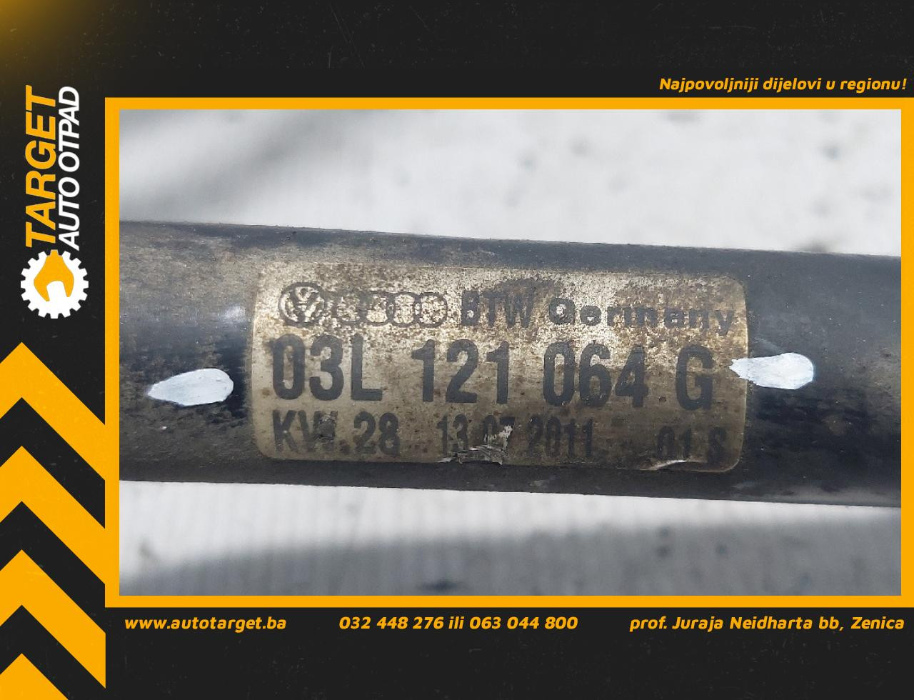 DIJELOVI CRIJEVO VW T5 > 09-15 2.0 03L121064G