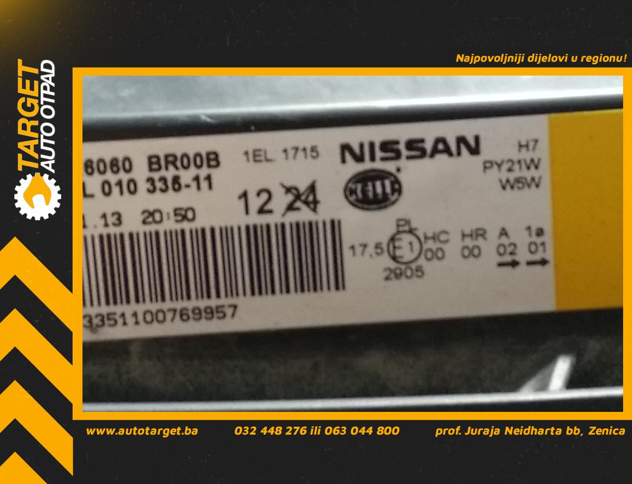 DIJELOVI FAR NISSAN QASHQAI > 10-13 1EL01033511