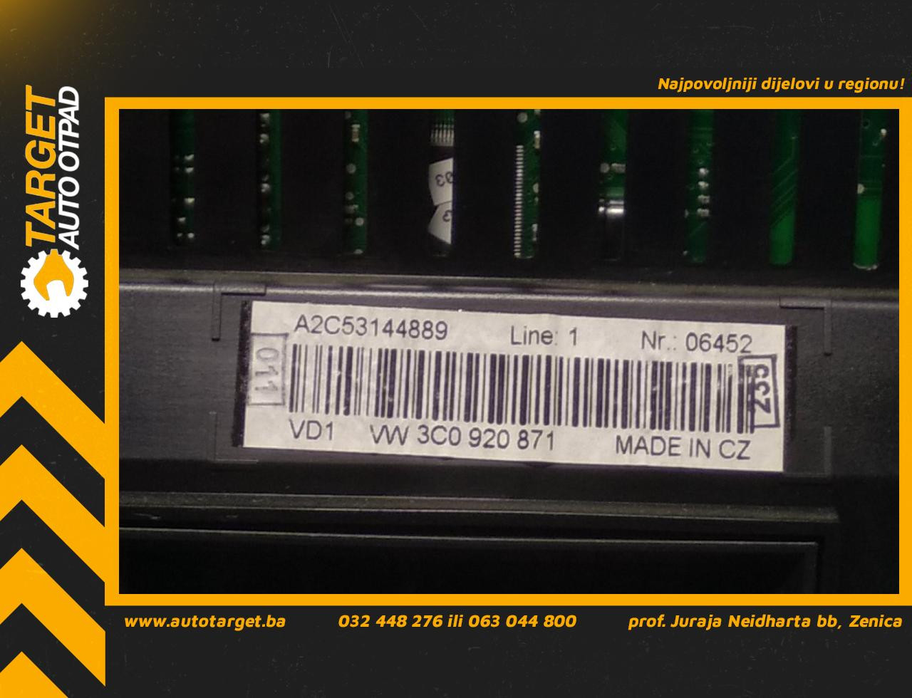 DIJELOVI CELER SAT VW PASSAT B6 > 05-10 2.0 3C0920871