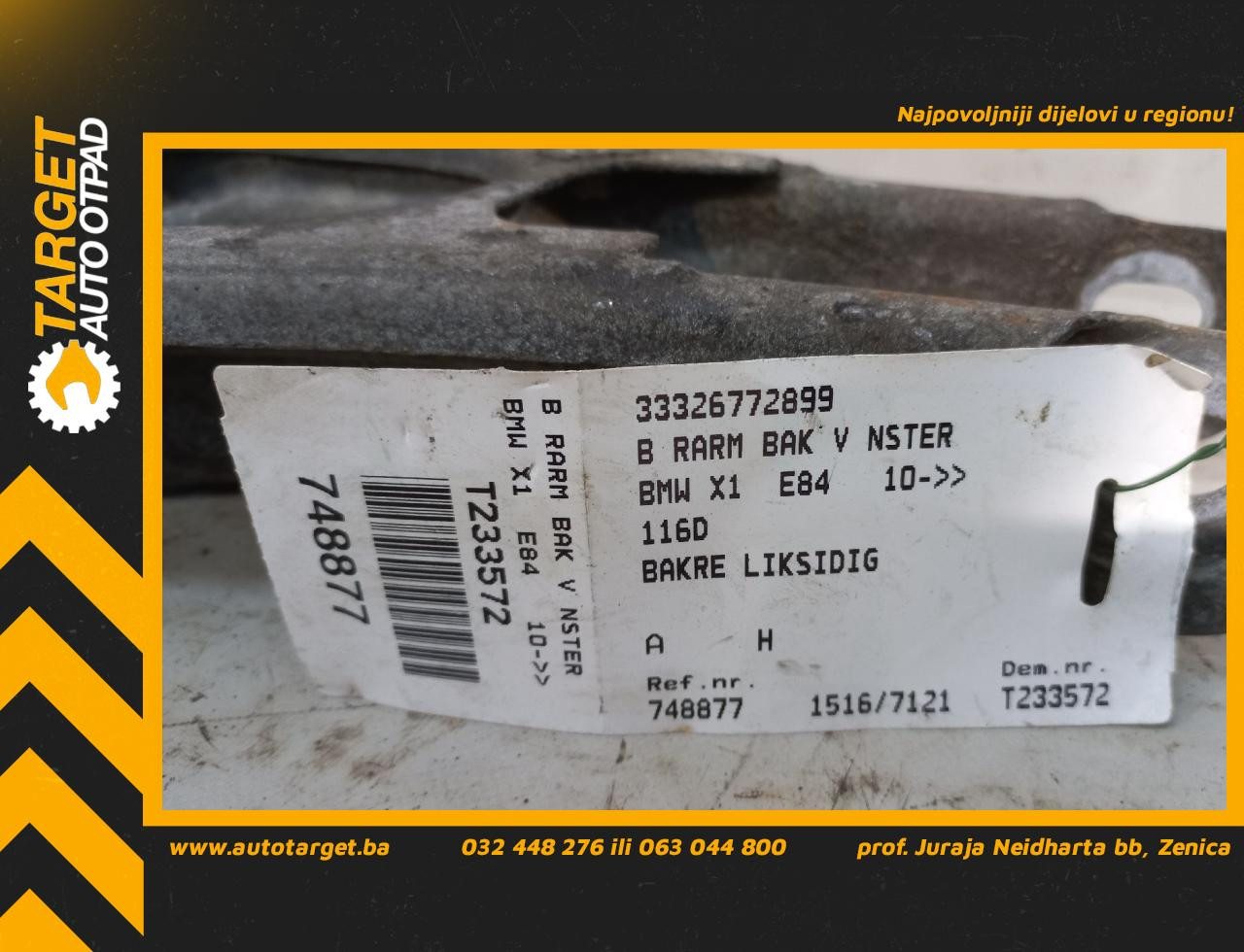 DIJELOVI LAFETA BMW SERIJA 3 (E90/E91) > 09-11 33326772899